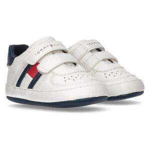 Tommy Hilfiger Sneaker »FLAG LOW CUT VELCRO SHOE OFF«, mit Logoschriftzug,... weiss-blau Größe 17