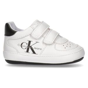 Calvin Klein Jeans Sneaker, mit grossem Logoschriftzug, Freizeitschuh,... WHITE-BLACK Größe 18