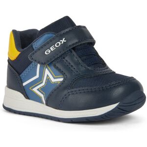 Geox Lauflernschuh »B RISHON BOY A«, Sneaker, Klettschuh mit coolem Sterneprint navy-gelb Größe 25