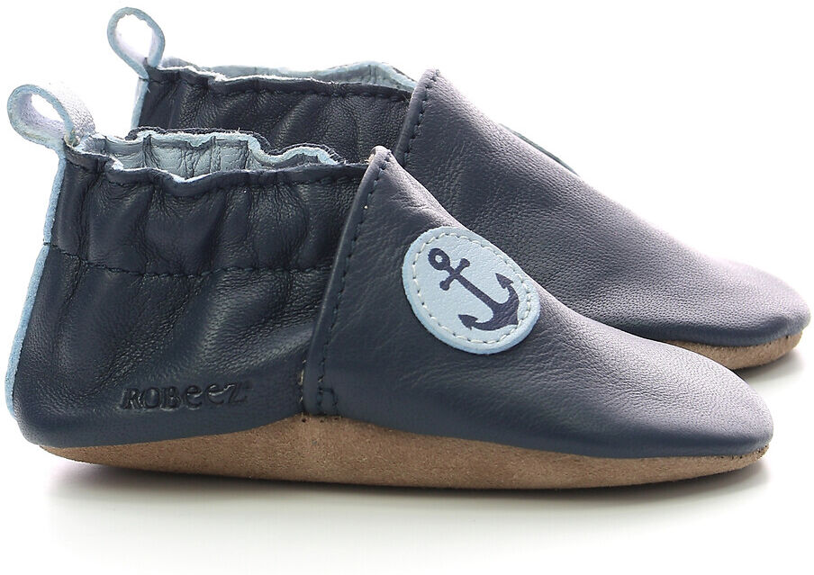 ROBEEZ Hausschuhe Small Anchor, Leder BLAU