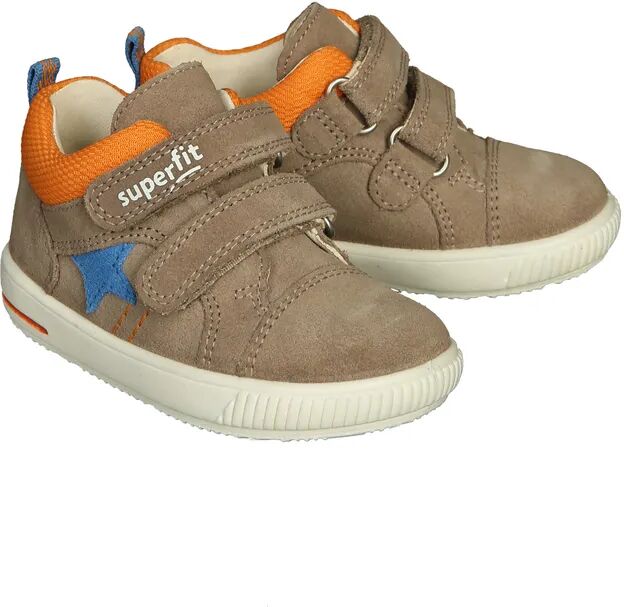 Superfit Klett-Ledersneaker MOPPY in beige/orange