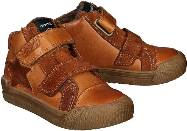 Develab Sneaker BOYS MID CUT gefüttert in cognac