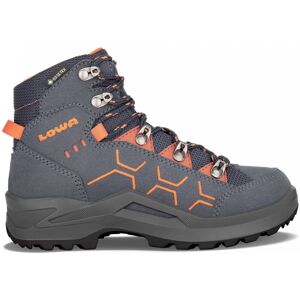 Lowa Kody Evo Gtx®® Mid Junior 27-35 Blau, Kinder Gore-Tex® Wander- & Trekkingstiefel, Größe EU 28 - Farbe Stahlblau - Orange