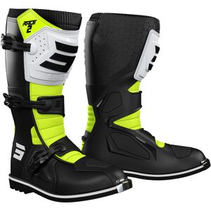 Shot Race 2 Kinder Motocross Stiefel - Schwarz Weiss Gelb - 33 - unisex