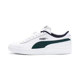 Puma Smash v2 L Kids' Trainers Schuhe Für Kinder   Mit Aucun   Weiß/Grün   Größe: 28.5