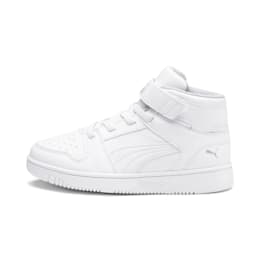 Puma Rebound Lay-Up SL V Kids Sneaker Schuhe Für Kinder   Mit Aucun   Weiß/Grau   Größe: 35