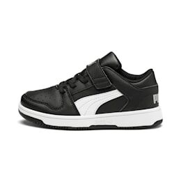 Puma Rebound Lay-Up Lo V Kids Sneaker Schuhe Für Kinder   Mit Aucun   Schwarz/Grau/Weiß   Größe: 31.5