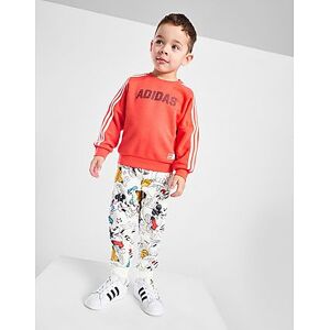 adidas Micky Mouse Crew Tracksuit Infant, Bright Red / Off White / Black