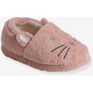 VERTBAUDET Zapatillas de casa estilo peluche infantiles gato rosa