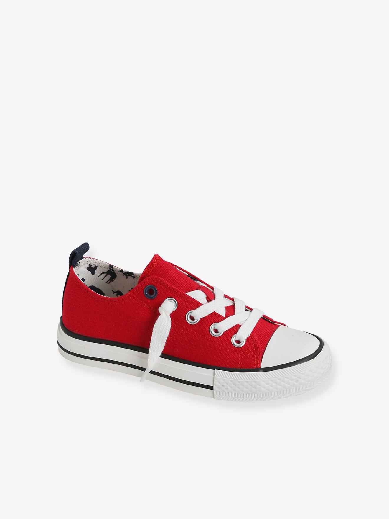 VERTBAUDET Zapatillas elásticas de lona, para niño rojo medio liso