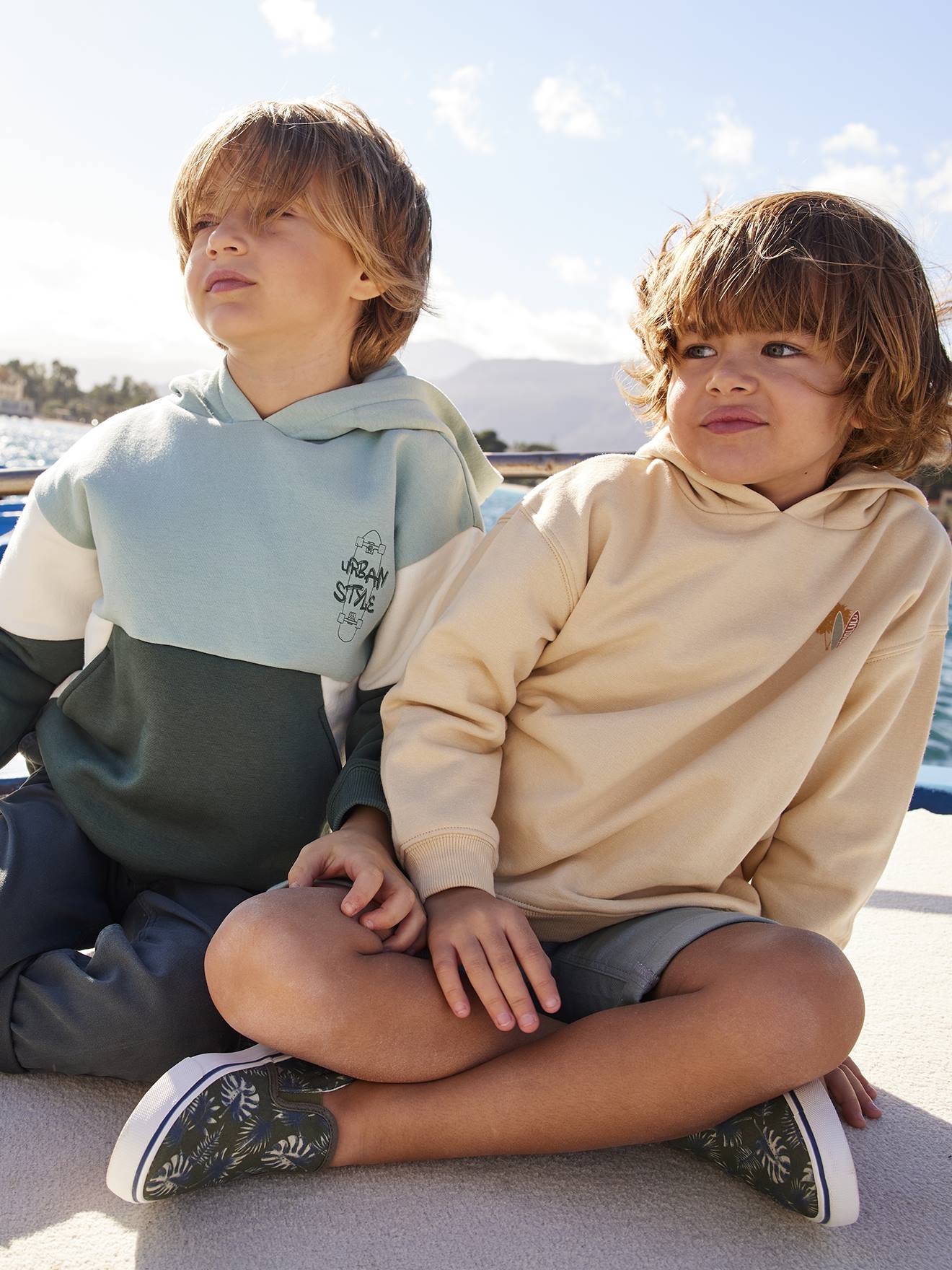 VERTBAUDET Zapatillas slip-on para niño verde oscuro estampado