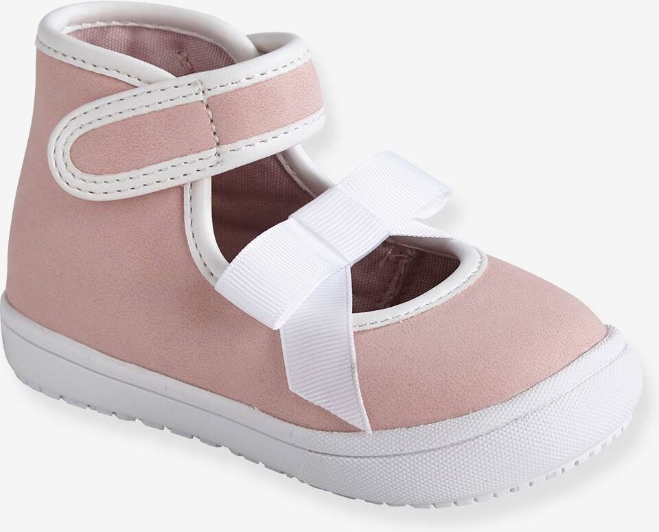 VERTBAUDET Zapatillas deportivas fantasía bebé niña rosa claro liso