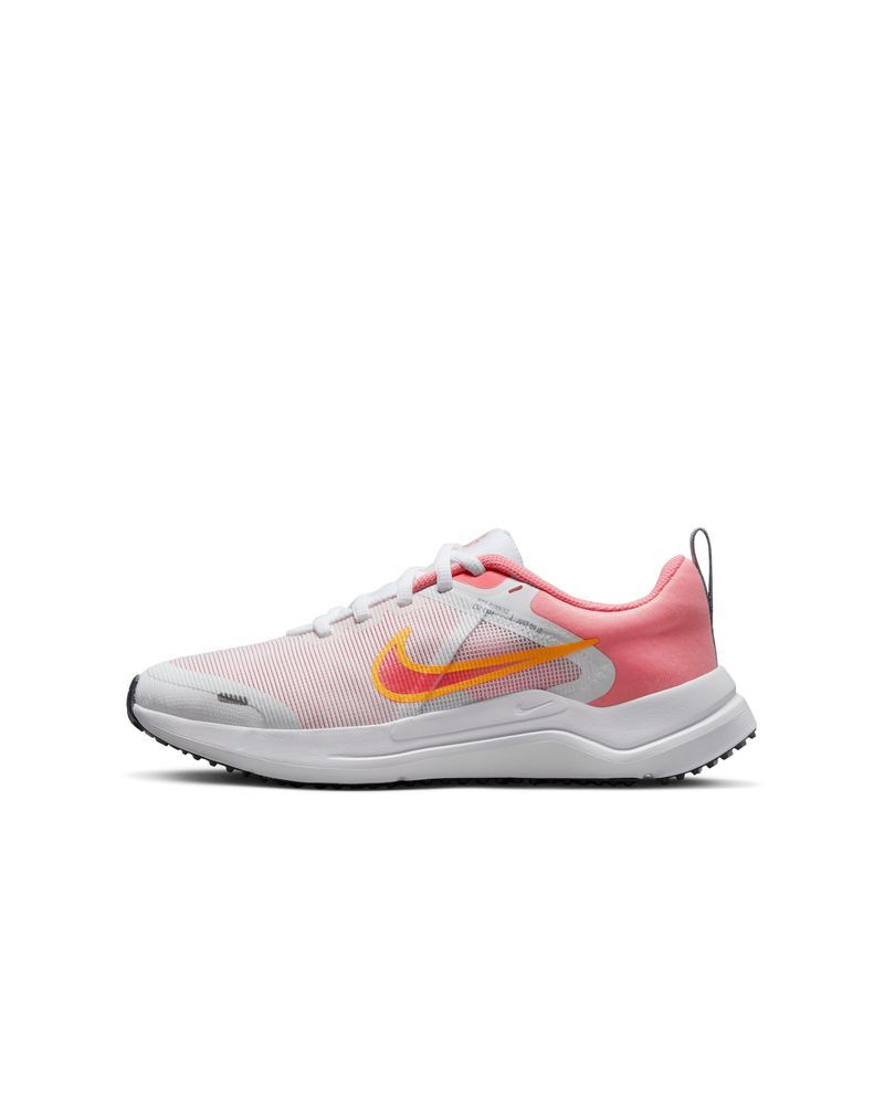 Zapatillas Nike Downshifter 12 Blanco y Rosa Niño - DM4194-100