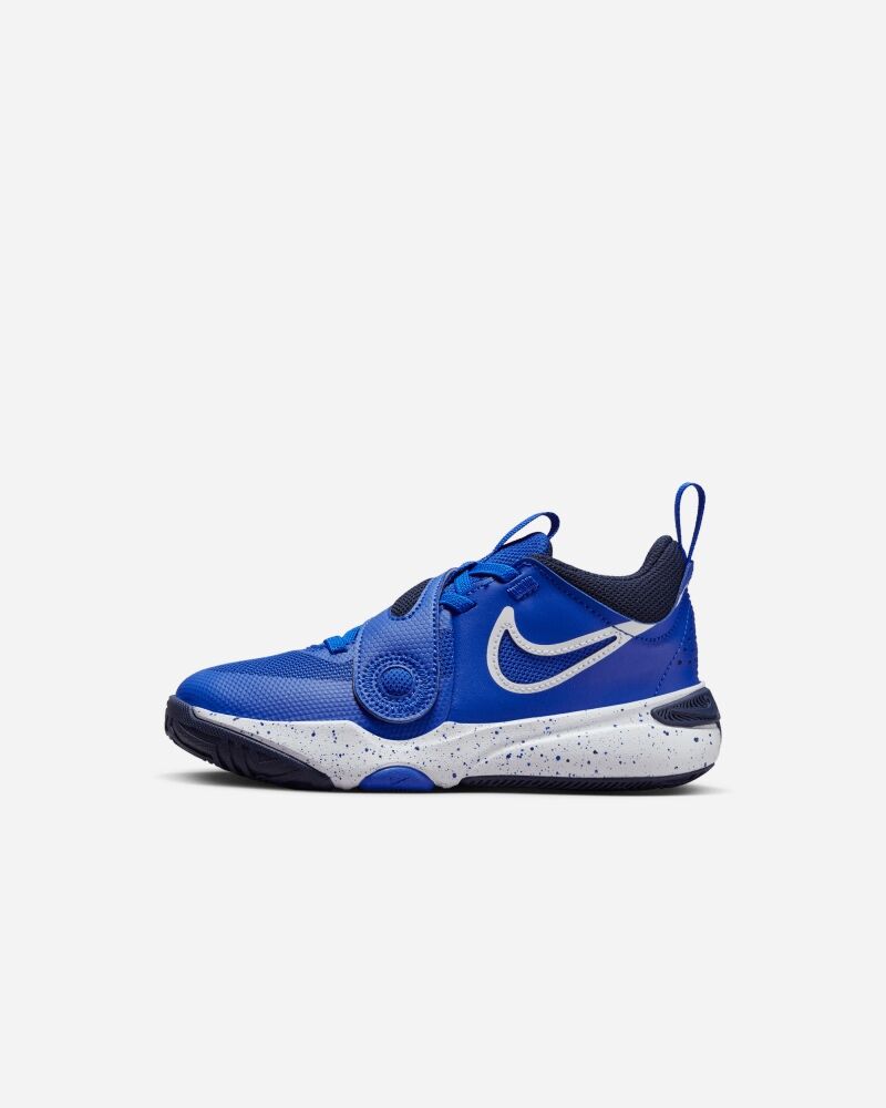Zapatillas de baloncesto Nike Team Hustle D 11 Azul Real y Blanco Niño - DV8994-400