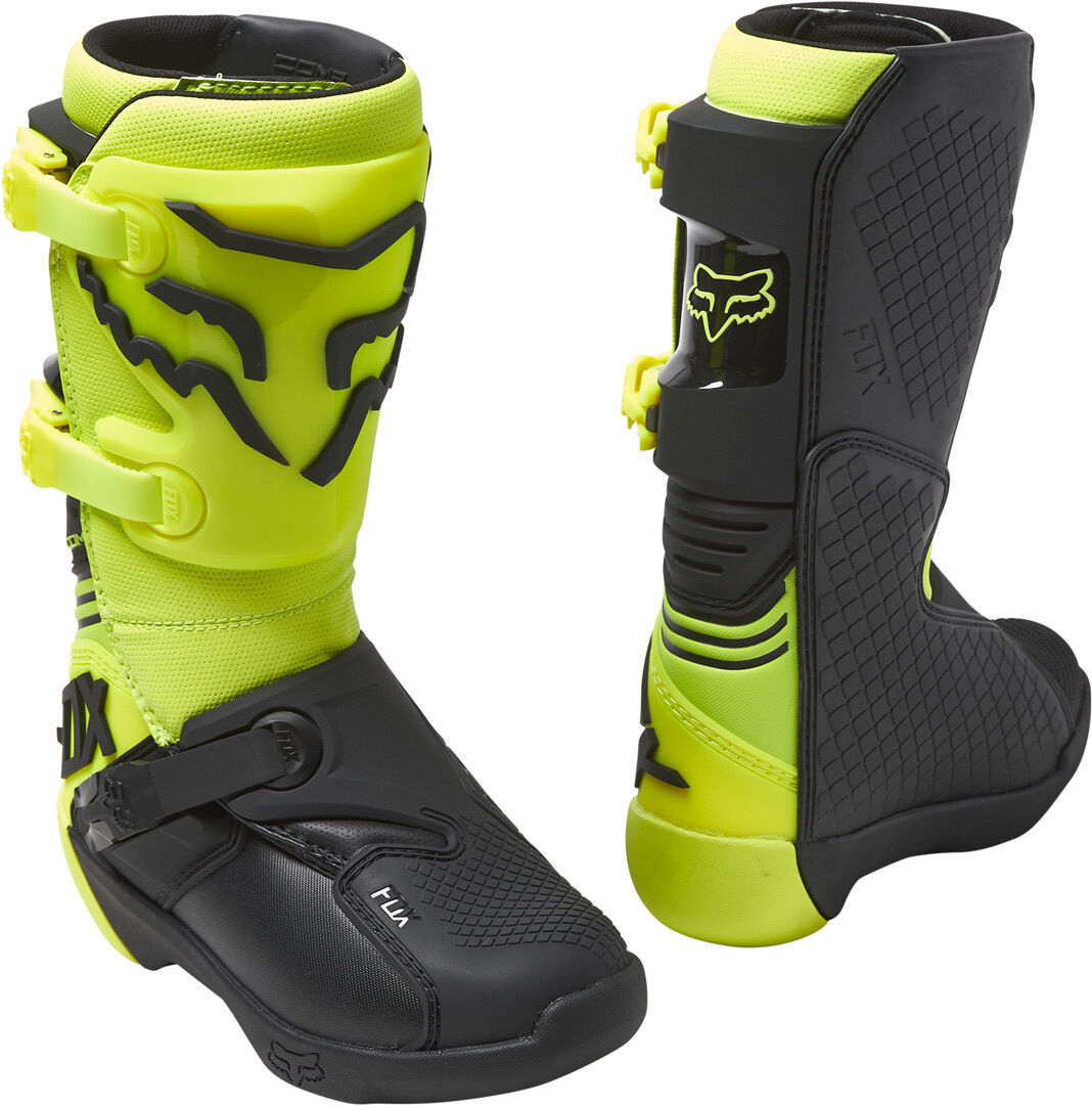 Fox Comp Botas de Motocross Juvenil - Negro Amarillo (41)