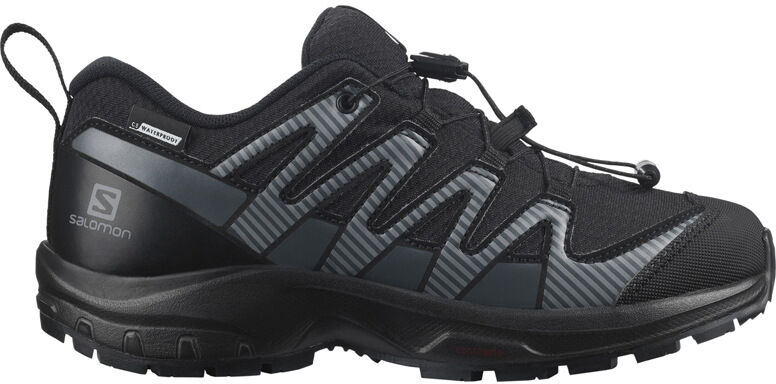 xa pro v8 climasalomon waterproof zapatillas trail niño Negro (35)