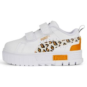 Puma - Baskets en Cuir Mayze Wild V blanc/orange Blancorange - Publicité