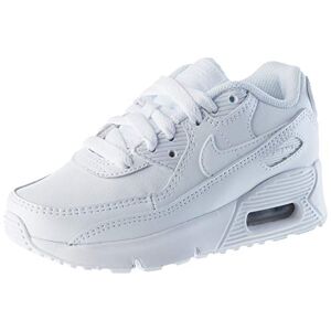 Nike AIR Max 90 LTR (PS) Sneaker, White/White-Metallic Silver-White, 34 EU - Publicité