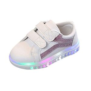 NIUREDLTD Enfants Kid Bébés Filles Garçons Rayé Bling Plat LED Sport Sneaker Chaussures Basket Lumineuse Fille - Publicité