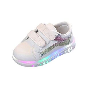 NIUREDLTD Enfants Kid Bébés Filles Garçons Rayé Bling Plat LED Sport Sneaker Chaussures Basket Lumineuse Fille - Publicité