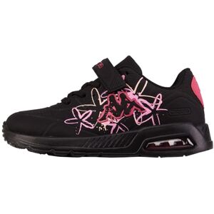 Kappa Garçon Unisex Kinder Code de Style :  Harlem EMB FL K Girls Basket, Noir/Rose, 28 EU - Publicité