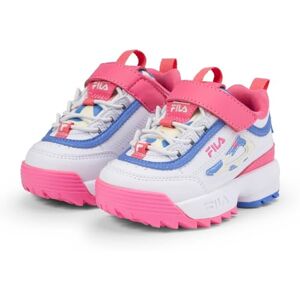 Fila Garçon Fille Disruptor E CB TDL Basket, White-Pink Lemonade, 22 EU - Publicité