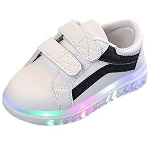 NIUREDLTD Enfants Kid Bébés Filles Garçons Rayé Bling Plat LED Sport Sneaker Chaussures Basket Lumineuse Fille - Publicité