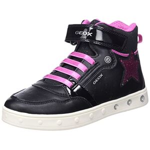 Geox Fille J Skylin Girl A Sneakers, Black/Fuchsia, 24 EU - Publicité