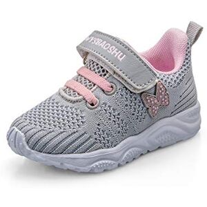 ANBIWANGLUO Basket Bébé Fille Chaussure de Course Fille Sports Running Fitness Enfant Sneakers Respirant pour Fille 26 EU,Gris - Publicité