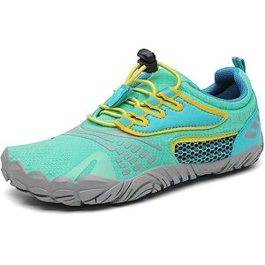 SAGUARO Chaussures Minimalistes Enfants Chaussures de Trail Running Barefoot Garçon Fille Chaussures de Sport Outdoor & Indoor pour Fitness Randonnée Marche Aquatiques Courses, Menthe Vert, 26 EU - Publicité