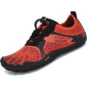 SAGUARO Garçon Fille Chaussures de Trail Running Aquatiques Séchage Rapide Outdoor Gym Fitness Léger Barefoot Shoes Orange GR.26 - Publicité