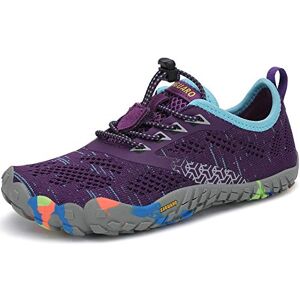 SAGUARO Chaussures Minimalistes Enfants Chaussures de Trail Running Barefoot Garçon Fille Chaussures de Sport Outdoor & Indoor pour Fitness Randonnée Marche Aquatiques Courses, Violet, 26 EU - Publicité