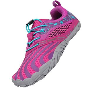 SAGUARO Garçon Chaussures Minimalistes de Fitness pour Fille Chaussures Aquatiques Garçons Respirant Surf Chaussures de Trail Plage Extérieur, Rose 26 - Publicité