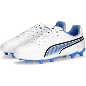 Puma King Match FG/AG Jr - scarpe da calcio per terreni compatti/duri - ragazzo White/Blue 1 UK