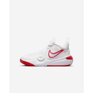 Nike Scarpe Team Hustle D 11 Bianco e Rosso Bambino DV8996-102 3.5Y