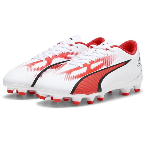 puma ultra play fg/ag jr - scarpe da calcio per terreni compatti/duri - ragazzo white/red 2,5 uk