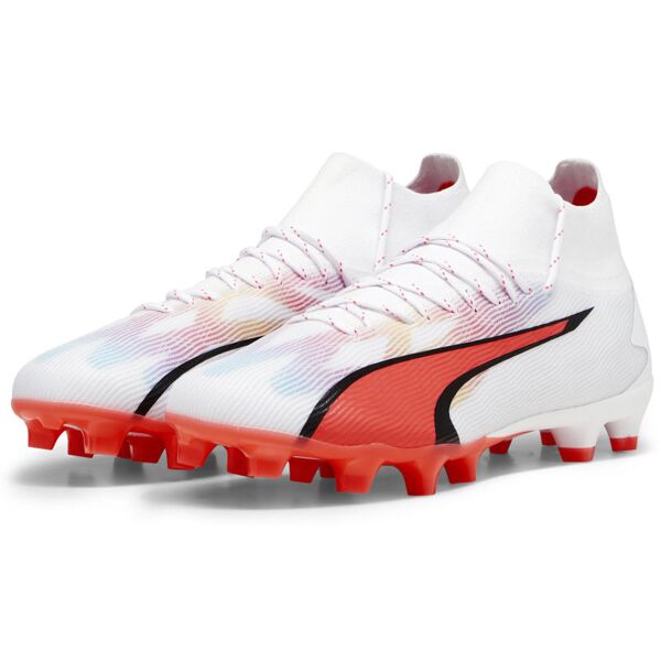 puma ultra pro fg/ag - scarpe da calcio per terreni compatti/duri - uomo white/red 9,5 uk