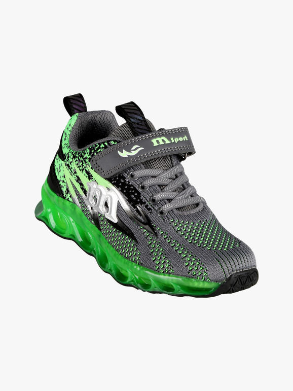 melania Sneakers sportive da ragazzo con luci Scarpe sportive bambino Verde taglia 32