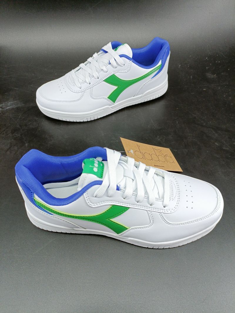 Diadora Scarpe Sneakers Bambino Donna Bianco Verde RAPTOR LOW GS