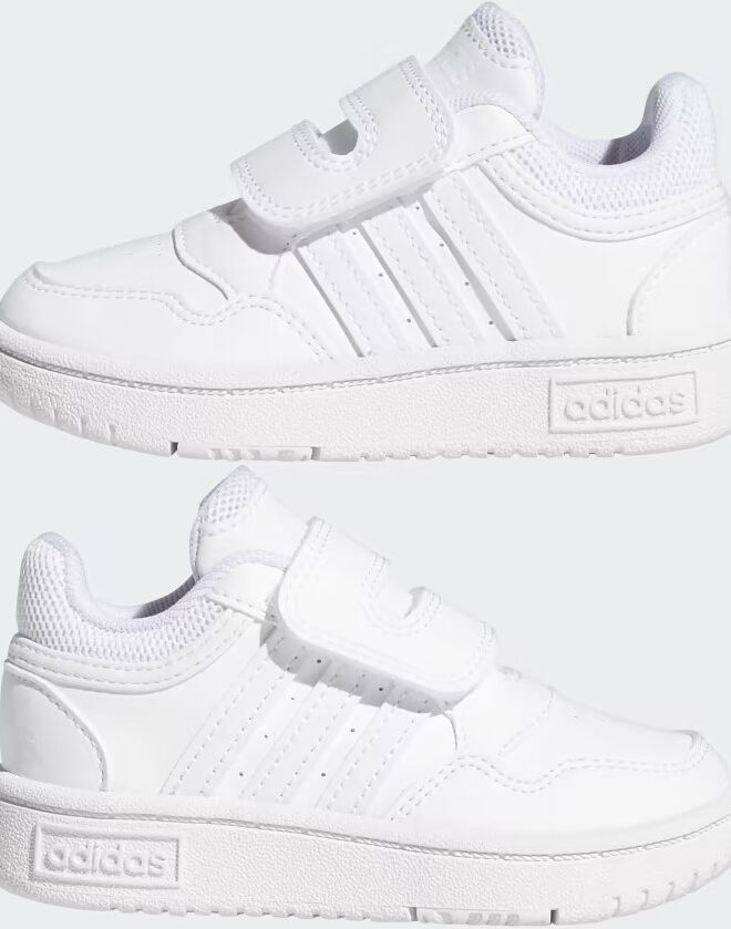 adidas Scarpe Sneakers Bambini Unisex HOOPS Feltro Strappo Total White