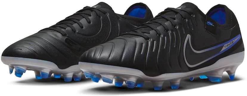 Nike Scarpe Calcio Football Tiempo UOMO Nero Vera pelle Legend 10 Pro fg/mg