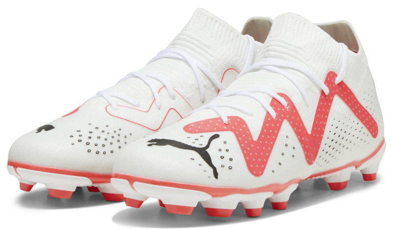 Puma Future Match FG/AG Jr - scarpe da calcio per terreni compatti/duri - ragazzo White/Red 2 UK