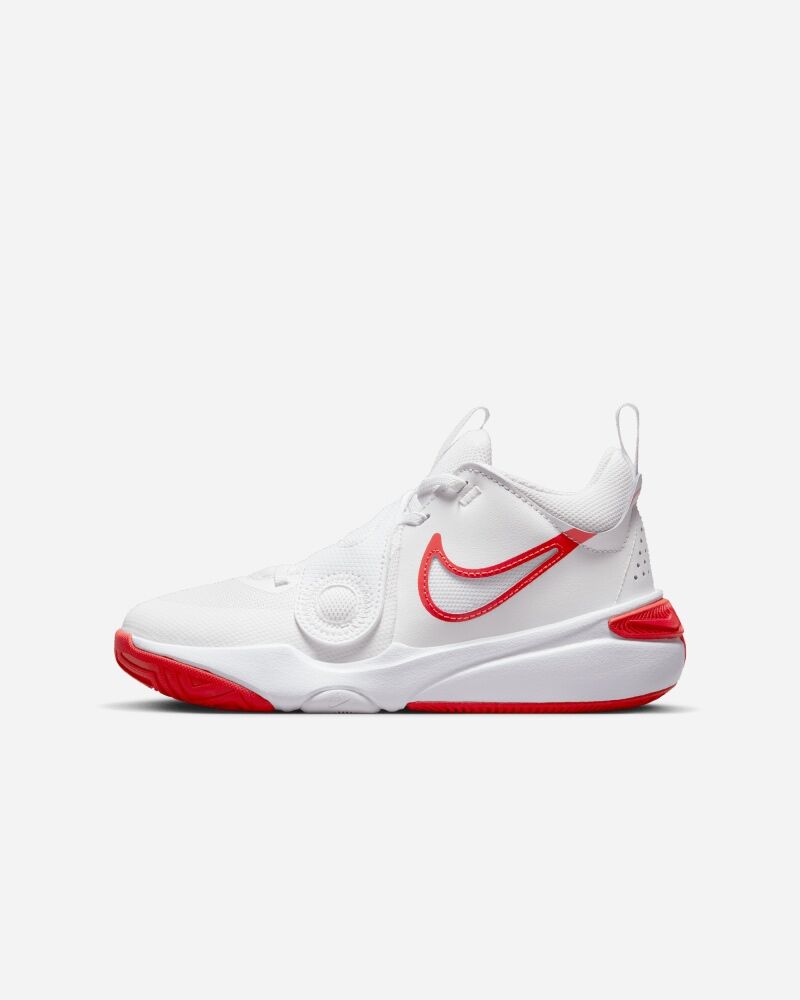 Nike Scarpe Team Hustle D 11 Bianco e Rosso Bambino DV8996-102 6.5Y