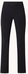 Penn & Ink Weston mid waist flared fit pantalon van travelstof met steekzakken - Zwart