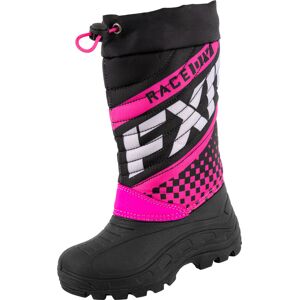 FXR Boost vanntette snøscooterstøvler for ungdom 36 37 Svart Rosa