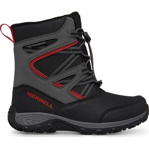 Merrell Kids' Outback Snow Boot 2.0 Waterproof Grey/Black/Red 29, Grey/Black/Red