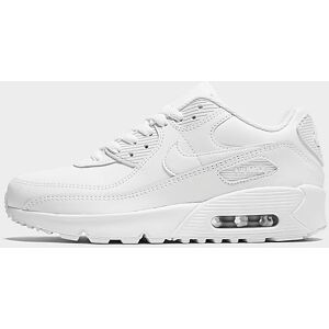 Nike AIR MAX 90 LEATHER - White/Metallic Silver/White/White - Kids, White/Metallic Silver/White/White