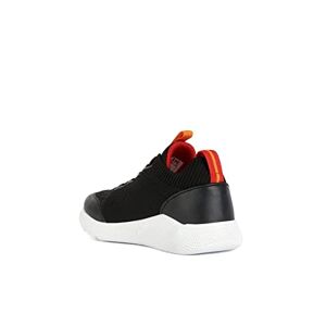 Geox J Sprintye Boy Sneaker, Black/Orange, 9 UK Child
