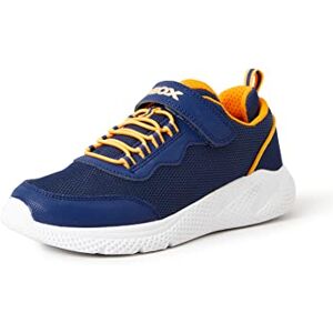 Geox Girls J Sprintye Boy Sneakers, Navy Orange, 11.5 UK Child