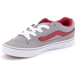 Vans Caldrone Sneaker, Suede/MESH Charcoal/RED, 2 UK Child